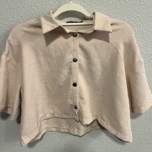 Crop top button up shirt